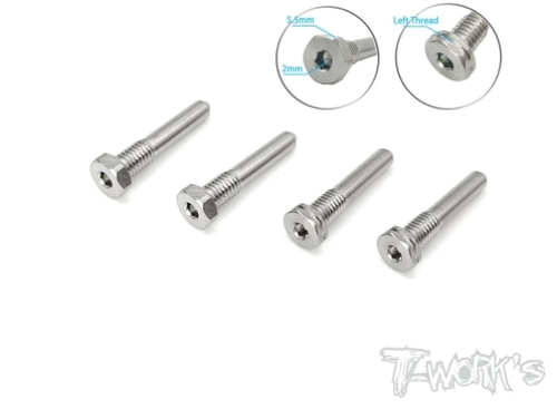 TWORKS TP-119-HB 64 Titanium Screw Type Shock Pin Set ( For HB D819RS/819/817/E819/817 ) LT 2pcs. RT 2pcs.