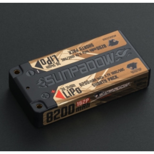 SUNPADOW 8200mAh-1S2P-3.7V-100C  50C Lipo 배터리 쇼티 팩