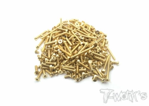 TWORKS GSS-RC8B3.2 Gold Plated Steel Screw Set 188pcs. ( For Team Associated RC8 B3.2 )
