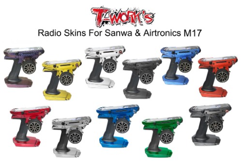 Sanwa &amp; Airtronics M17 4colors를위한 TS-044M 미러 크롬 라디오 피부 스티커