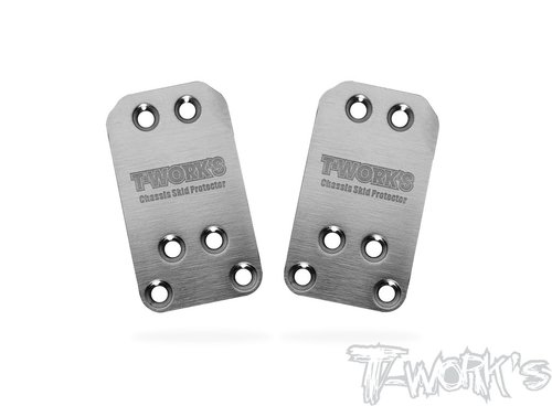 TWORKS TO-220-B6 Stainless Steel Rear Chassis Skid Protector ( Team Associated RC10 B6) 2pcs.