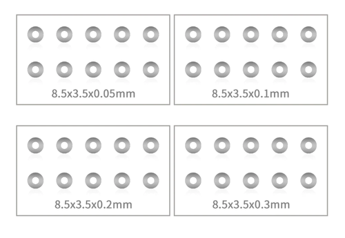 TWORKS TA-095-3.5 3.5mm 심 와셔 세트 (0.05,0.1,0.2,0.3mm 각
