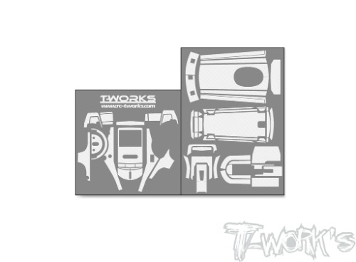 White TS-072W 3D Graphite Radio Skin Sticker ( For Futaba T3PV ) 6colors