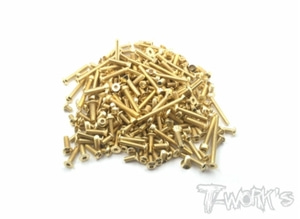 TWORKS GSS-RC10B74 Gold Plated Steel Screw Set 144pcs. ( For Team Associated RC10 B74 )