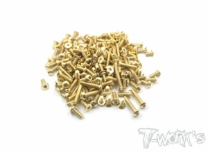 TWORKS GSS-XB2D&#039;20 Gold Plated Steel Screw Set 118pcs. ( For Xray XB2D 2020 )