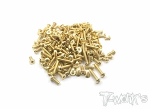 TWORKS GSS-BD9 Gold Plated Steel Screw Set 133pcs.( For Yokomo BD9 )
