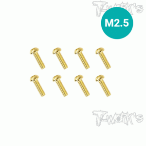 M2.5 Gold Plated Steel Button Head Screws 10.9