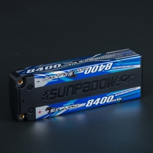 SUNPADOW 8400mAh-2S2P-7.6V-100C 50C Lipo 배터리 긴 팩, 파란색 라벨