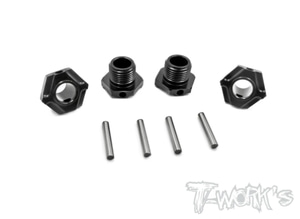 TWORKS TO-245-M Black Hard Coated 7075-T6 Alum.Light Weight Wheel Hub ( For Mugen MBX6/7/7R/MGT7/MBX8 ) 4pcs.