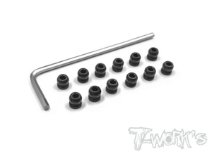 TWORKS TE-156-12 7075-T6 Hard Coated Alum. 4.5mm Pivot Ball With 2mm Hex ( For Serpent Project 4X EVO ) 12pcs.