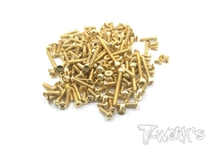TWORKS GSS-SRX8GTE Gold Plated Steel Screw Set 198pcs. ( For Serpent SRX8GTE )