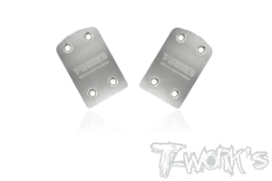 TWORKS TO-220-XB4&#039;21 Stainless Steel Rear Chassis Skid Protector ( Xray XB4&#039;21 ) 2pcs.
