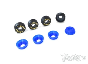 TWORKS TO-129-RC8 Brass Front Upright Adjust Nut with POM Spacers( For Team Associated RC8 B3.1/B3.2 ) 4pcs.