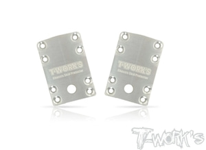 TWORKS TO-220-B74 Stainless Steel Rear Chassis Skid Protector ( Team Associated RC10 B74 ) 2pcs.