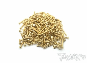 TWORKS GSS-RC10T6.1 Gold Plated Steel Screw Set 108pcs. ( For Team Associated RC10T6.1 )
