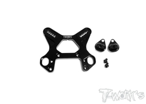 TWORKS TO-241-MBX8 Black Hard Coated 7075-T6 Alum.Front Shock Tower With Removable Spacer Insert Stand ( For Mugen MBX8/MBX8 ECO )