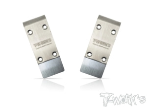 TWORKS TO-235-410.2 Stainless Steel Front Chassis Skid Protector ( Tekno EB410.2 ) 2pcs.