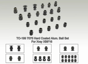 TWORKS TO-199 7075 Hard Coated Alum. Ball Set ( For Xray XB8&#039;16 / XB8E&#039;16/ XB8&#039;19 ) 22pcs.