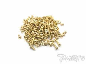 TWORKS GSS-SRX8GTTQ Gold Plated Steel Screw Set 235pcs. ( For Serpent SRX8GTTQ )