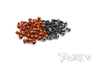 TASSU-T4F&#039;21 64 Titanium &amp;7075-T6(UFO Head) Orange / Black Screw set 90pcs. ( For Xray T4F&#039;21 )