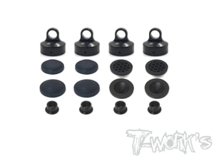 TWORKS  TO-274-M Black Hard Coated 7075-T6 Alum Diaphragm Shock Cap ( For Mugen MBX8/7R/7/MBX8 ECO )
