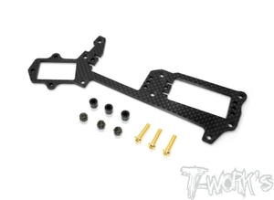 TWORKS TO-256-R Graphite Radio Plate With Transponder Seat For Mugen MBX8/ MBX8 ECO
