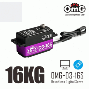 OMG D3-16S 16kg 로우프로파일 브러시리스 디지털 메탈기어 1/10 온오프로드 드리프트