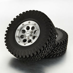 TFL 2pc Crawler 1.9 Mud Tire sticky Tyre 96cm &amp; Alum 1.9 BeadLock Wheel Rim C1401-166SS
