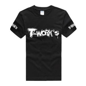 TWORKS Black T-shirt T-Shirt (White LOGO) AP-00