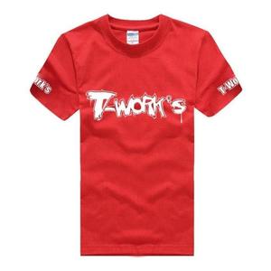 TWORKS Red T-shirt T-Shirt (white LOGO) AP-0
