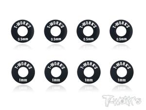 매장입고완료 TWORKS TA-102BK Aluminum 5mm Bore Wheel Shim Set 0.5/1mm Each 4 pcs. ( Black )