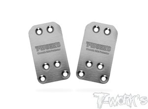 TWORKS TO-220-B6 Stainless Steel Rear Chassis Skid Protector ( Team Associated RC10 B6) 2pcs.