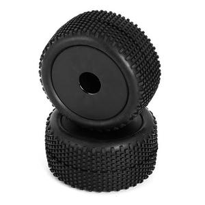 L6249 1/14 사전 장착 헤비 듀티 블록 핀 트러기 타이어(검정 2개)