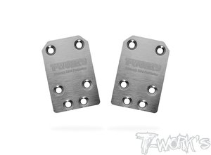 TWORKS TO-220-SRX4-G3 Stainless Steel Rear Chassis Skid Protector ( Serpent SRX4 GEN3 ) 2pcs.