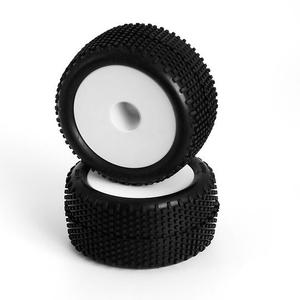 L6247 1/14 사전 장착 헤비 듀티 블록 핀 트러기 타이어(흰색 2개)