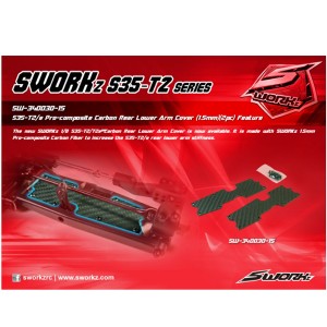 S35-T2/e Pro-composite Carbon Rear Lower Arm Cover(1.5mm) SW-340030-15