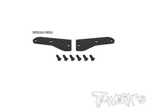 TWORKS TO-246-B3.2-UF1.5 1.5mm Graphite Front Upper A-arm Stiffeners 1.5mm ( For Team Associated RC8 B4 )