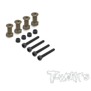 TWORKS TO-240-X Hard Coated 7075-T6 Alum. Shock Standoffs ( For Xray XB8 22/21/20/19/18 ) 4pcs