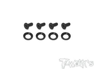 TO-205-BK Engine Mount Washer And Screw Set （ For Team Associated RC8 B3/B3.2/T3.2/T3.2E/Mugen MBX8R） Each 4 pcs
