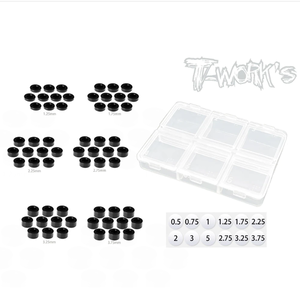 TA-139-BK Aluminum 3mm Bore Washer Set B ( Black ) 1.25.1.75,2.25,2.75,3.25,3.75mm Each 10pcs