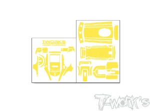 Yellow TS-072Y 3D Graphite Radio Skin Sticker ( For Futaba T3PV ) 6colors