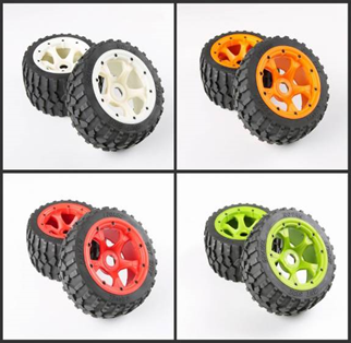 5B Johnny-come-lately hubrear wheel assembly of crushed stone tyre   2set #95211