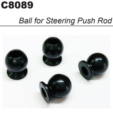 MY1 Steel Flange Ball 7.0*8*3mm (4) Black (Steering Rod)#C8089