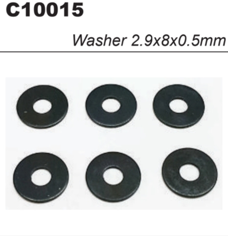 2.9*8*0.5mm Washer (Black 6pcs)#C10015