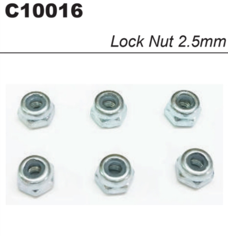 Nylon Nut 2.5mm (6) Shock Piston hold Nut#C10016