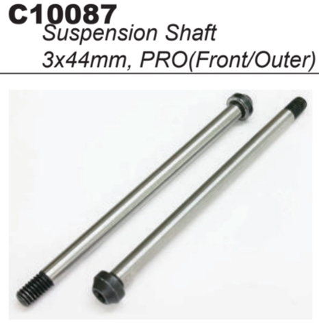 MY1 Suspension Shaft 3*43.7mm (Front/Outer)2pcs#C10087