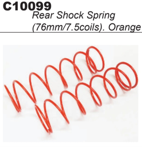 MY1 Rear Shock Sping (Orange/76mm/7.5coils)#C10099