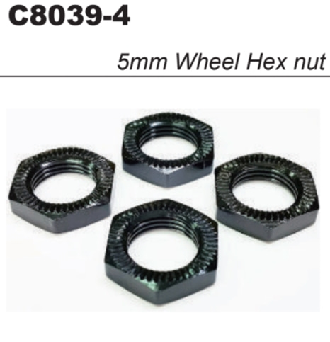 17mm Flanged Wheel Nut (12*1.0) BLACK#C8039-4