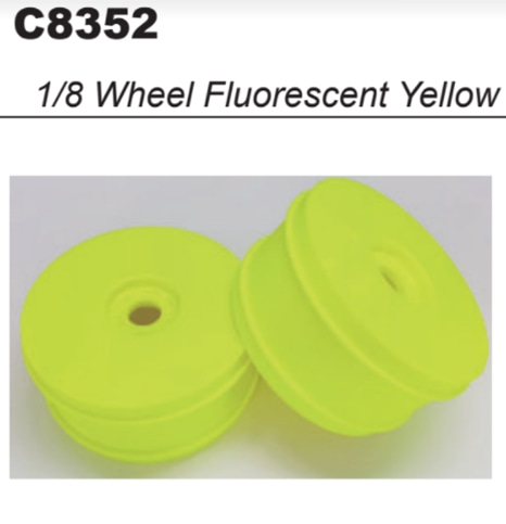 1:8 Buggy Dish Wheel (2) Fluorescent Yellow#C8352