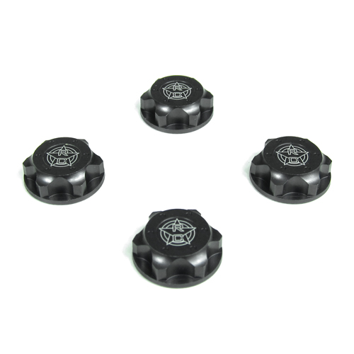 TKR5116C Wheel Nuts (RC Logo 17mm serrated gun metal anodized 12x1.0 4pcs)